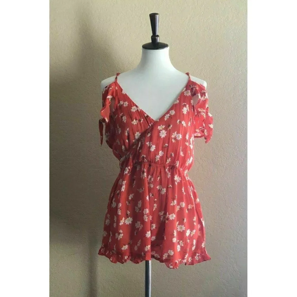 TOPSHOP Womens Daisy Floral Print Romper Size 8-10 - Picture 8 of 9